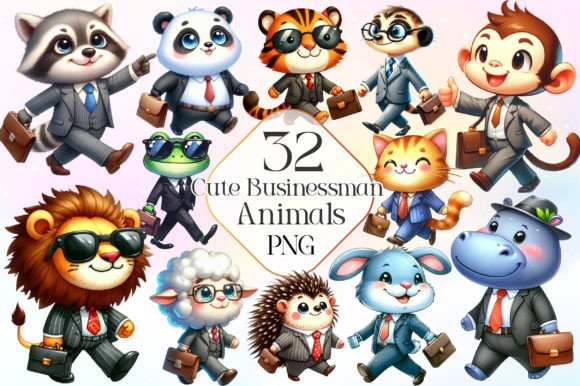 Download Cute Businessman Animals Clipart - Cute Collection