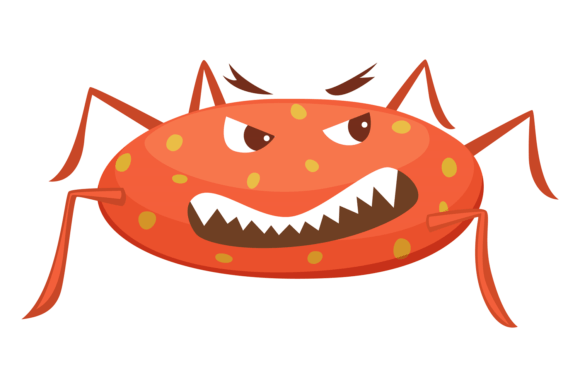Download Evil Microbe Character. Cartoon Flu Dise - Premium Resources