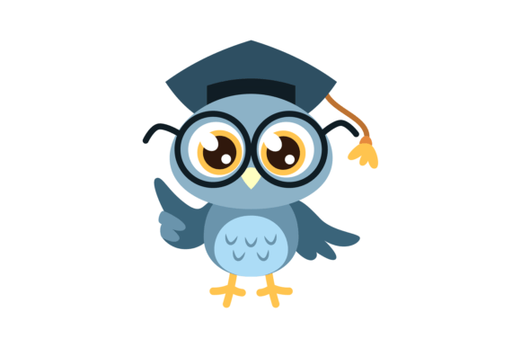 Download Cartoon Owl. Cute Clever Bird with Glass - Clever Collection