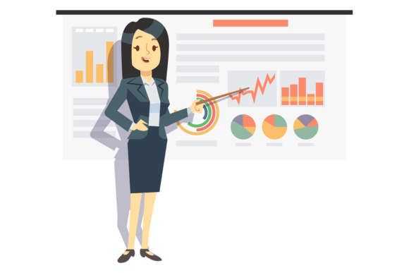 Download Businesswoman Show Statistics Presentati - Business Collection