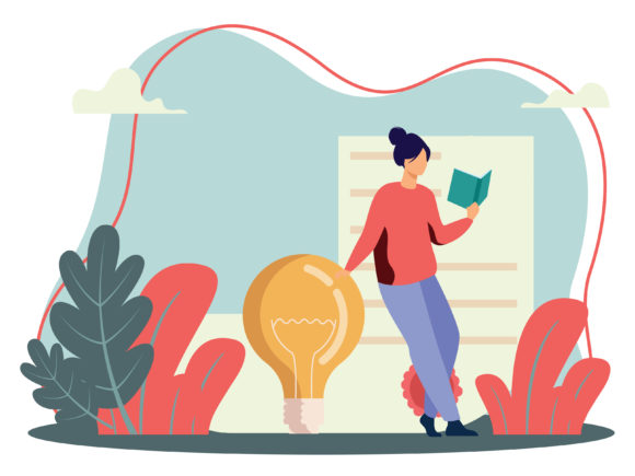 Download Clever Illustration by Reading a Book - Premium Bundle